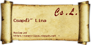 Csapó Lina névjegykártya
